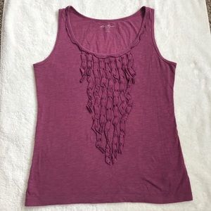 Eddie Bauer tank embellished front, purple, small